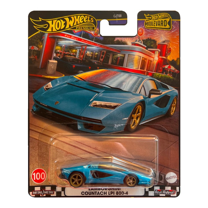 Masinuta Hot Wheels Boulevard Premium, Lamborghini Countach LPI 800-4, 1:64, Albastru