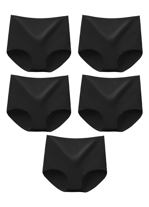 Комплект 5 чифта дамски бикини, AMRINUGL, памук, черни, XL INTL