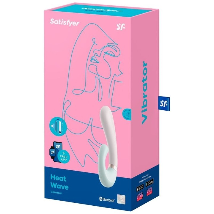 Vibrator Satisfyer Heat Wave, 2 motoare, stimulare clitoridiana si G-spot, alb