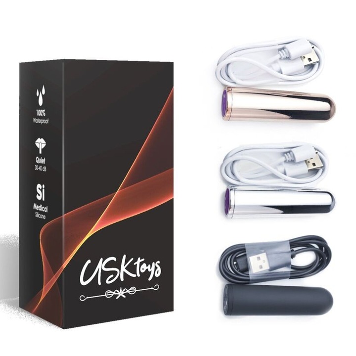 Vibrator bullet ARMONY, 9 moduri de vibratie, 100% impermeabil, 88x88x20mm, silicon, ABS