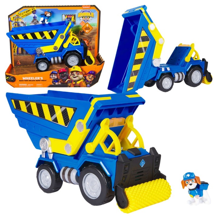 Количка Rubble & Crew Puppy Patrol Deluxe Interactive Construction Truck Toy + фигурка Wheeler