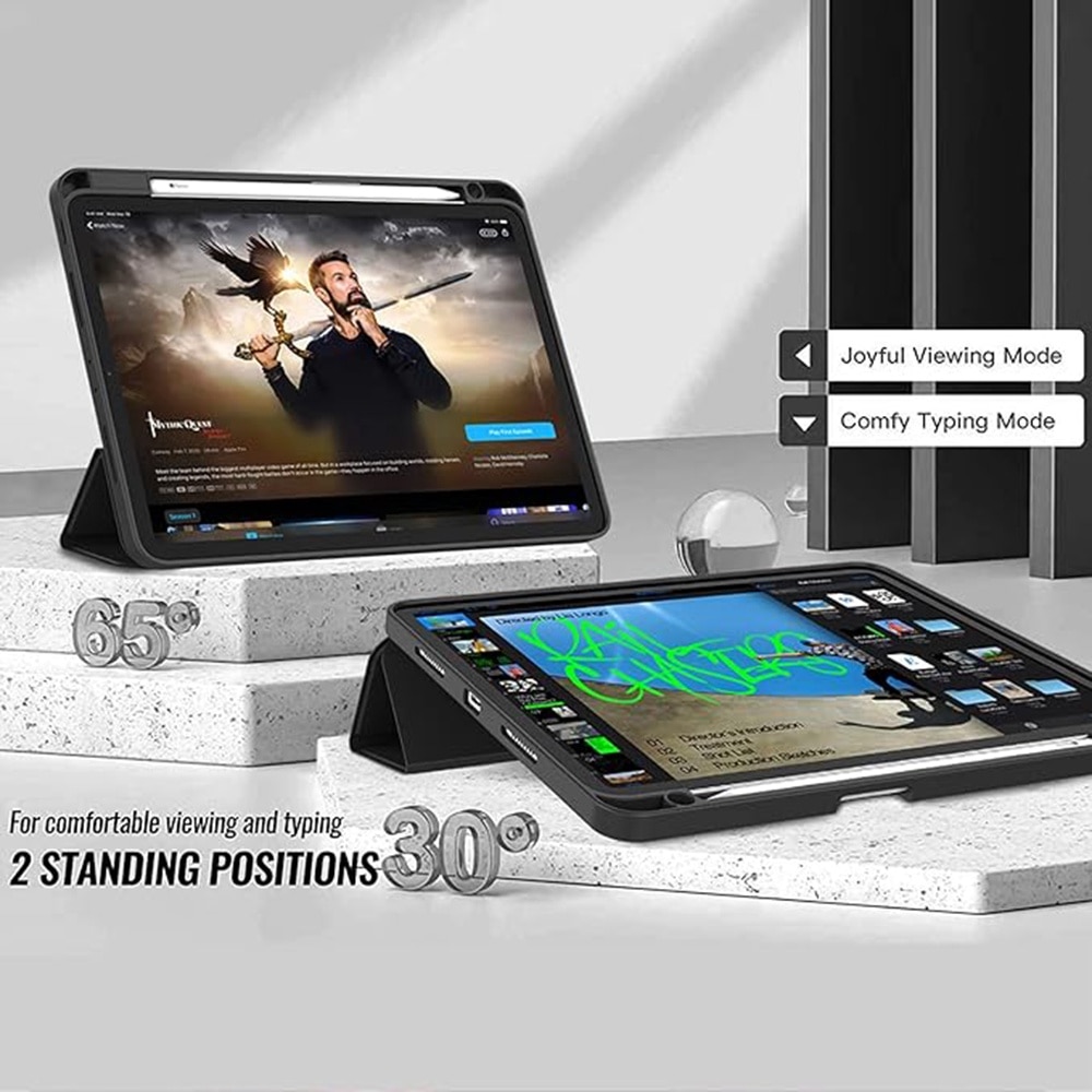 Husa pentru Xiaomi Pad 6 Pad 6 Pro Soft Shell cu functie wake-up/sleep si compartiment pentru stylus tip stand - negru