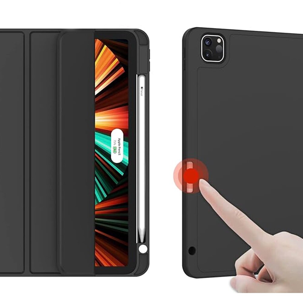 Husa pentru Xiaomi Pad 6 Pad 6 Pro Soft Shell cu functie wake-up/sleep si compartiment pentru stylus tip stand - negru