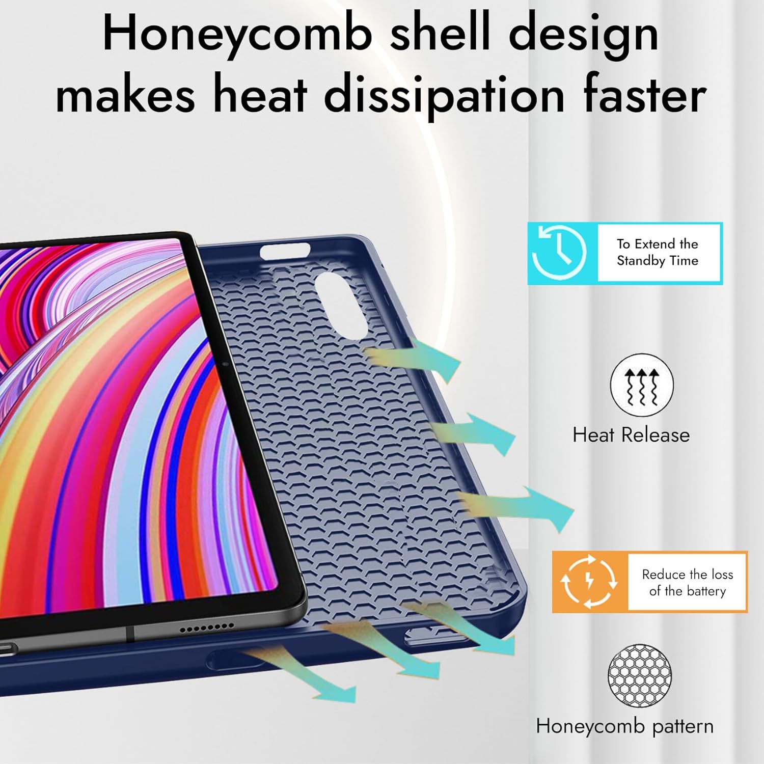 Husa pentru Xiaomi Redmi Pad Pro 12.1 Inch Soft Shell cu functie wake-up/sleep si compartiment pentru stylus tip stand - albastru
