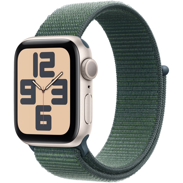 Apple Watch SE (2024), GPS, Starlight Aluminium Case 40 мм, Lake Green Sport Loop