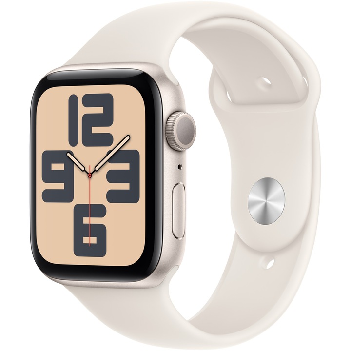 Apple Watch SE (2024), GPS, Starlight Aluminum Case 44 мм, Starlight Sport Band - S/M