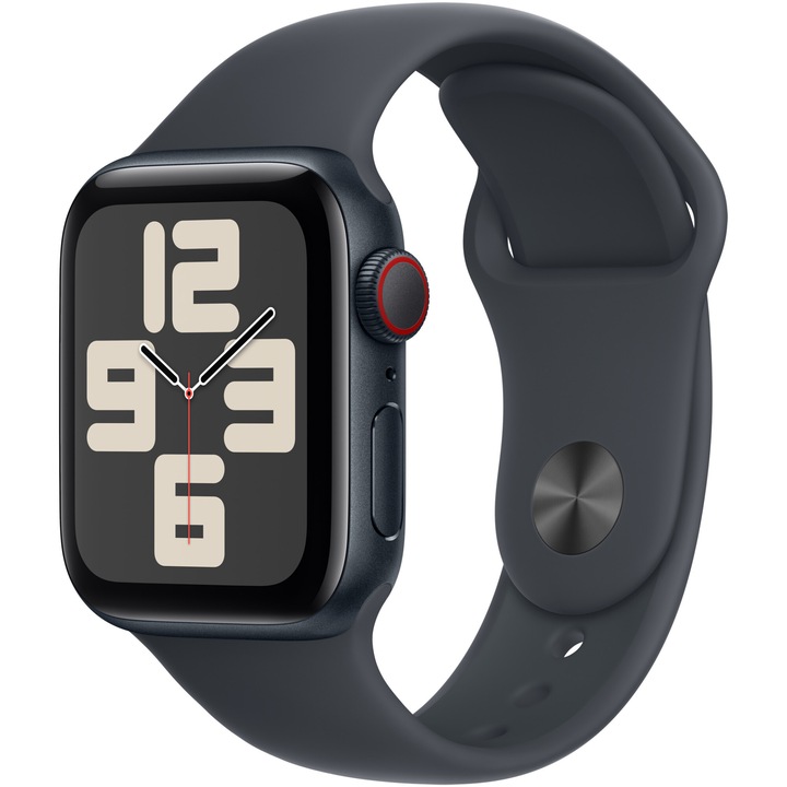 Apple Watch SE (2024), GPS, Cellular, Midnight Aluminum Case 40 мм, Midnight Sport Band - S/M
