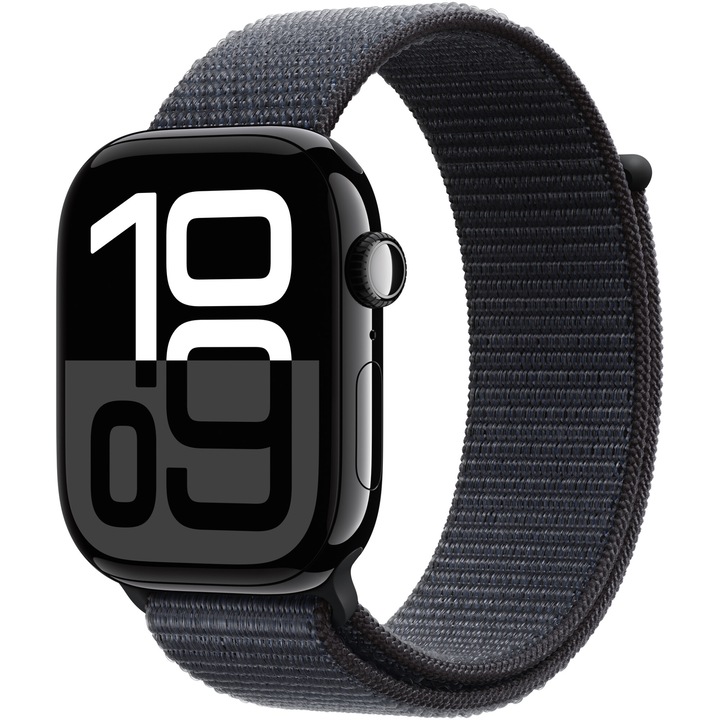 Apple Watch 10 GPS, Jet Black Aluminum Case 46 мм, Ink Sport Loop
