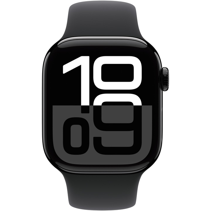 Apple Watch 10 okosóra, GPS, Cellular, Jet Black alumínium tok, 42mm, Black Sport szíj, M/L