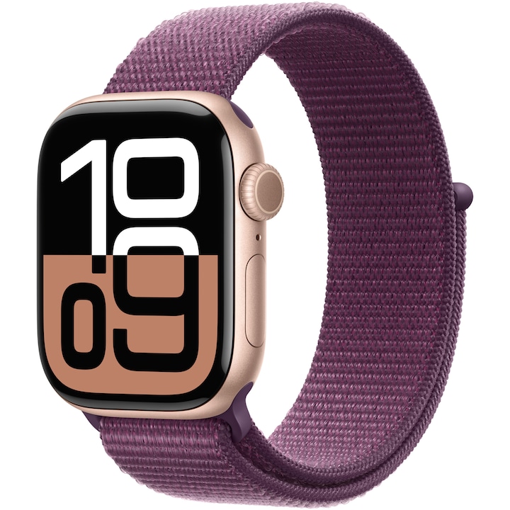 Apple Watch 10 GPS, Rose Gold Aluminum Case 42 мм, Plum Sport Loop