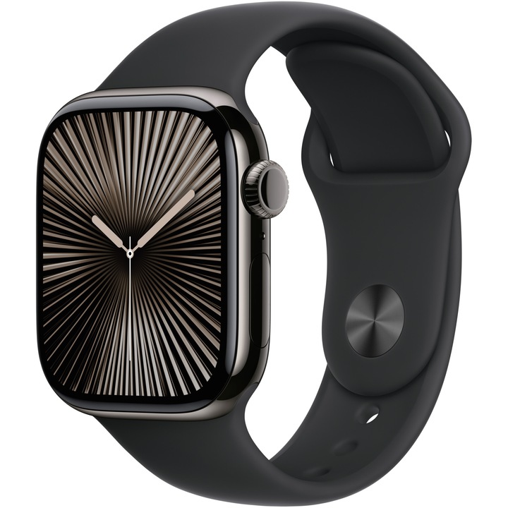 Apple Watch 10, GPS, Cellular, Slate Titanium Case 42 мм, Black Sport Band - S/M