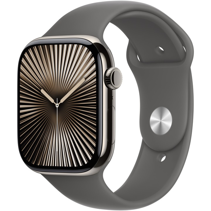 Apple Watch 10, GPS, Cellular, Natural Titanium Case 46 мм, Stone Gray Sport Band - M/L