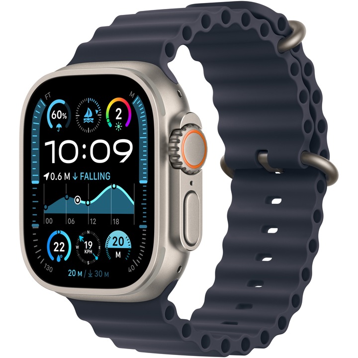 Apple Watch Ultra 2, GPS, Cellular, Natural Titanium Case 49 мм, Navy Ocean Band