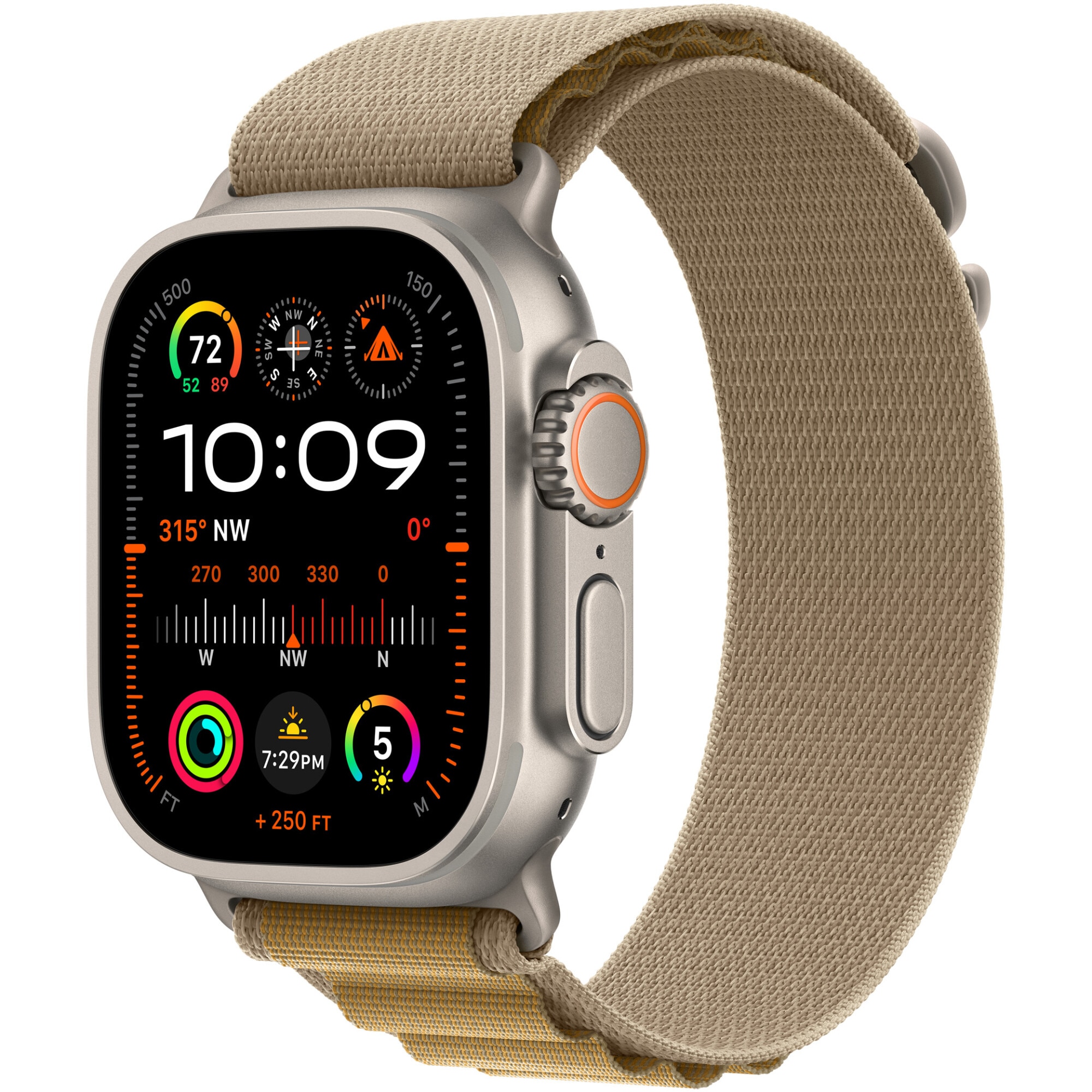 Apple Watch Ultra 2, GPS, Cellular, Carcasa Natural Titanium 49mm, Blue  Trail Loop - S/M - eMAG.ro