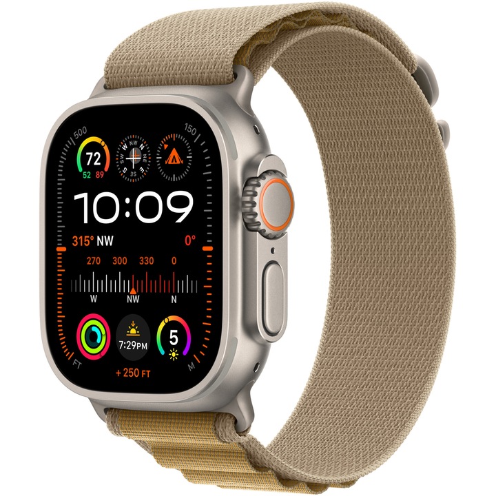 Apple Watch Ultra 2, GPS, Cellular, Natural Titanium Case 49 мм, Tan Alpine Loop - Medium