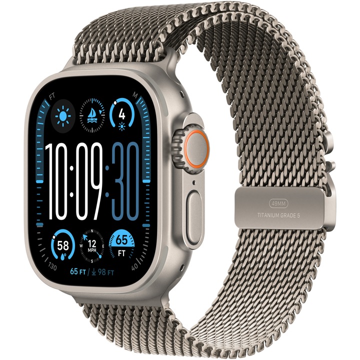 Apple Watch Ultra 2, GPS, Cellular, Natural Titanium Case 49 мм, Natural Titanium Milanese Loop - M