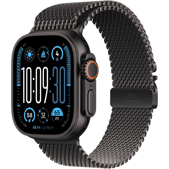 Apple Watch Ultra 2, GPS, Cellular, Black Titanium Case 49 мм, Black Titanium Milanese Loop - M