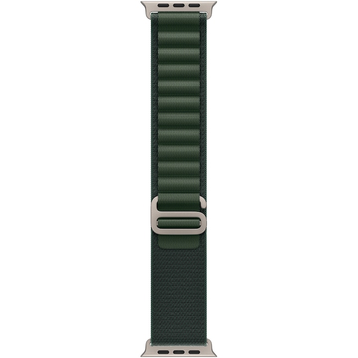 ΠΠ°ΠΈΡΠΊΠ° Π·Π° Apple Watch 49mm, Dark Green Alpine Loop, Natural Titanium Finish - Medium