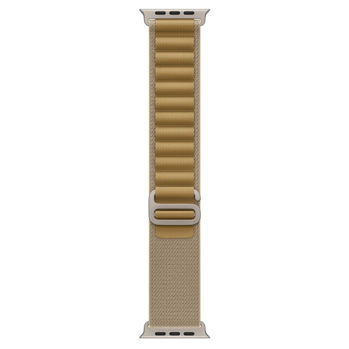 Каишка за Apple Watch 49 мм, Tan Alpine Loop, Natural Titanium Finish - Large