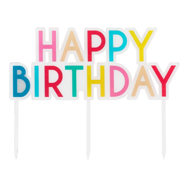 Топер за торта / Cupcake Happy Birthday 13x11cm Ginger Ray