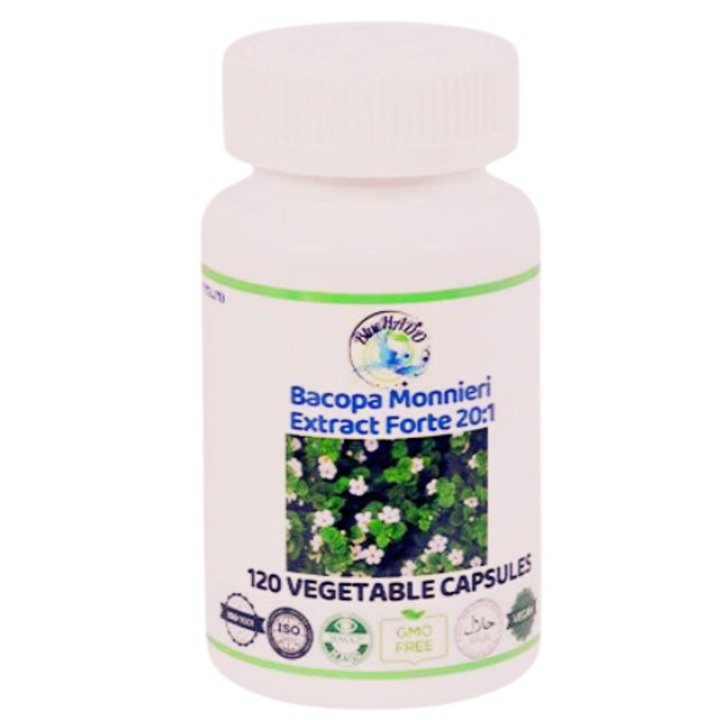 Supliment alimentar, Bacopa monieri Extract Forte Capsules 120 capsules/500mg, 90g