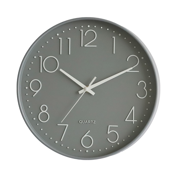 Ceas de perete decorativ Modern Industrial 12 inch, Zeaicos, roz, albastru deschis, albastru inchis, gri