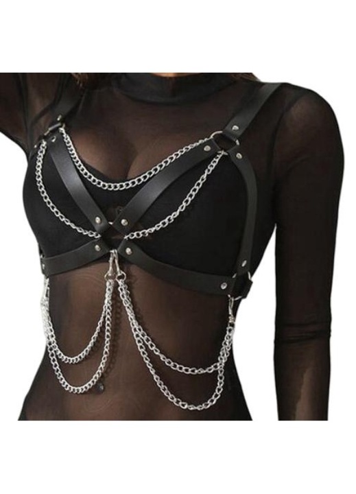 Ham sexy SUBBLIME MARME UNICA, piele ecologica negru argintiu, One Size INTL