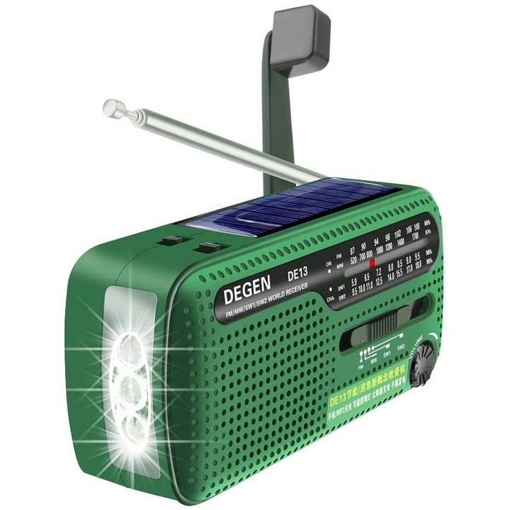 Radio de urgenta multifunctional, Enforose, 8000mAh Power Bank, flashlight 3 moduri, alarma SOS, portabil