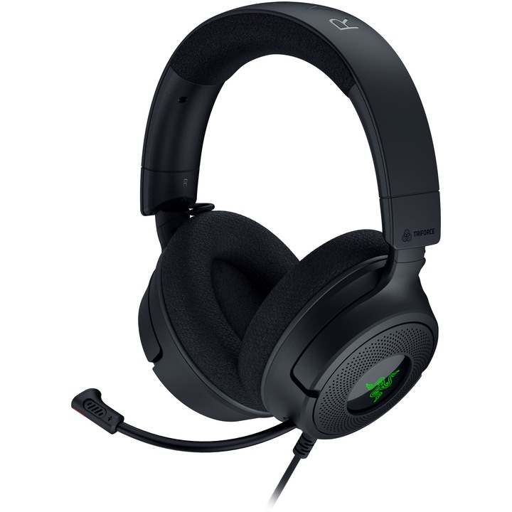 Геймърски слушалки Razer Kraken V4 X, Кабелни, Razer Chroma™ RGB осветление, 7.1 съраунд, мултиплатформени, черни