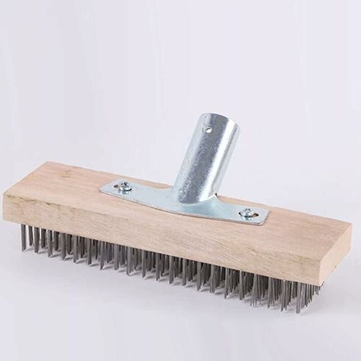 Matura metalica, 30 cm, otel inoxidabil, robusta, galvanizata, 6 randuri peri