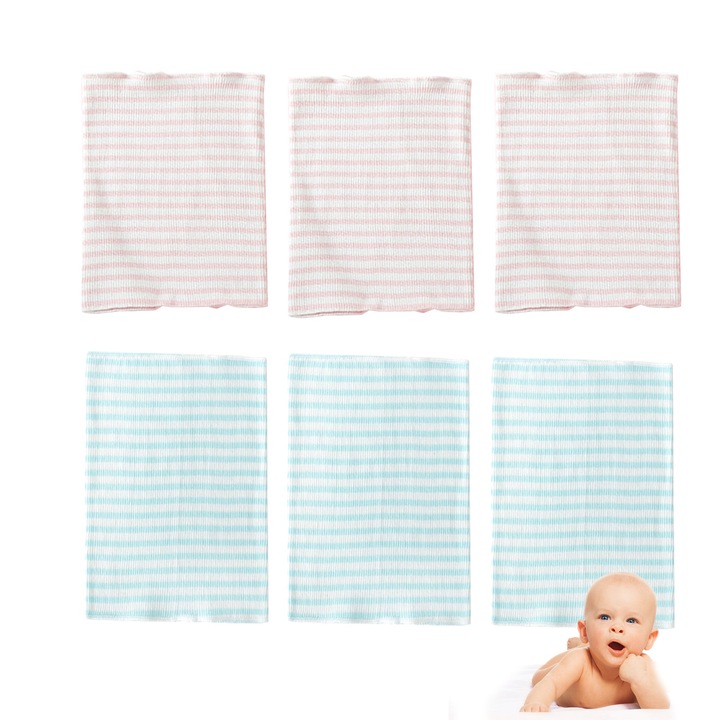 Set 6 benzi burtica bebelus dungi multicolor poliester