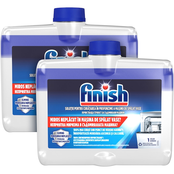 Finish mosogatógép tisztító oldat csomag, 2 x 250 ml