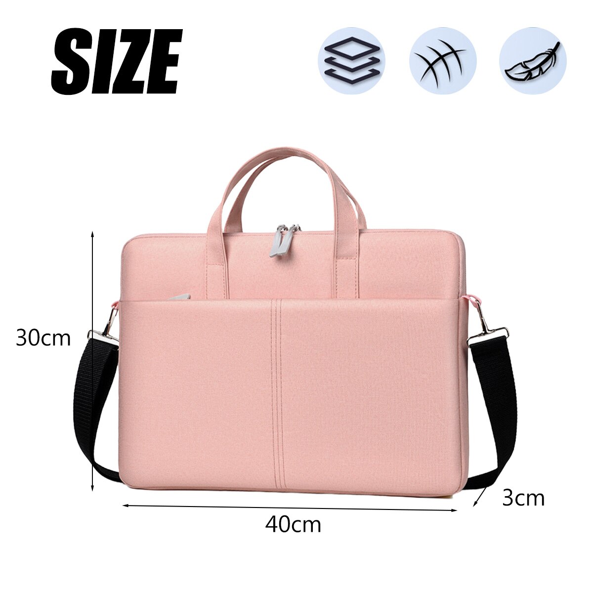 Geanta laptop HERUSI 360 protectie multifunctionala poliester gri negru roz albastru