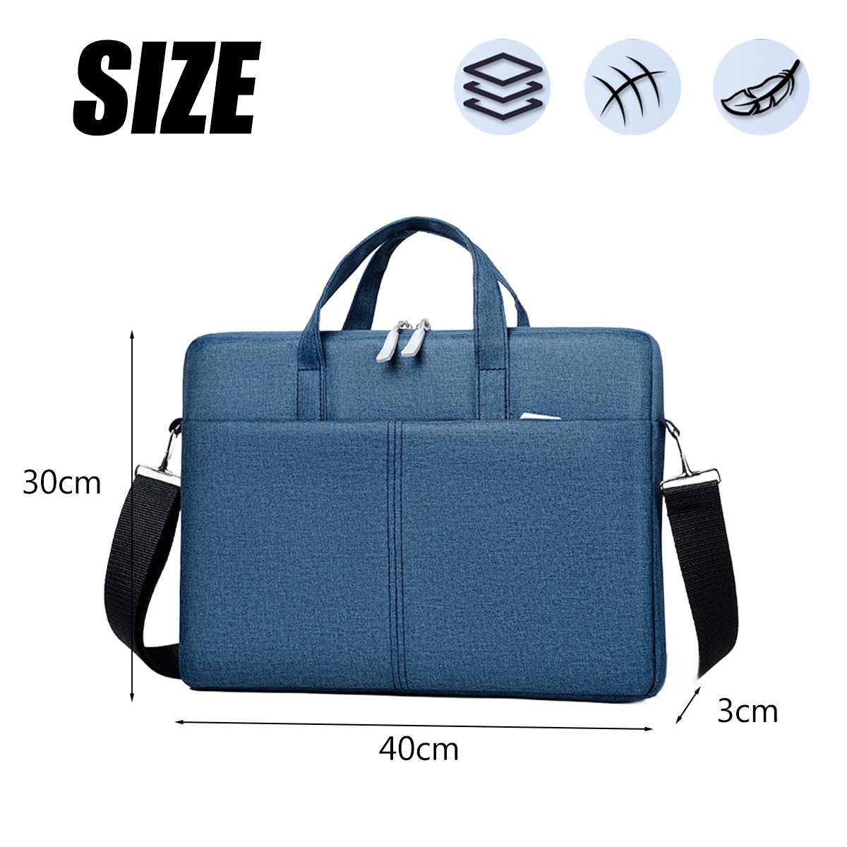 Geanta laptop, BGHYHYHI, 360 Protective, multifunctionala, poliester, albastru, 30x45cm