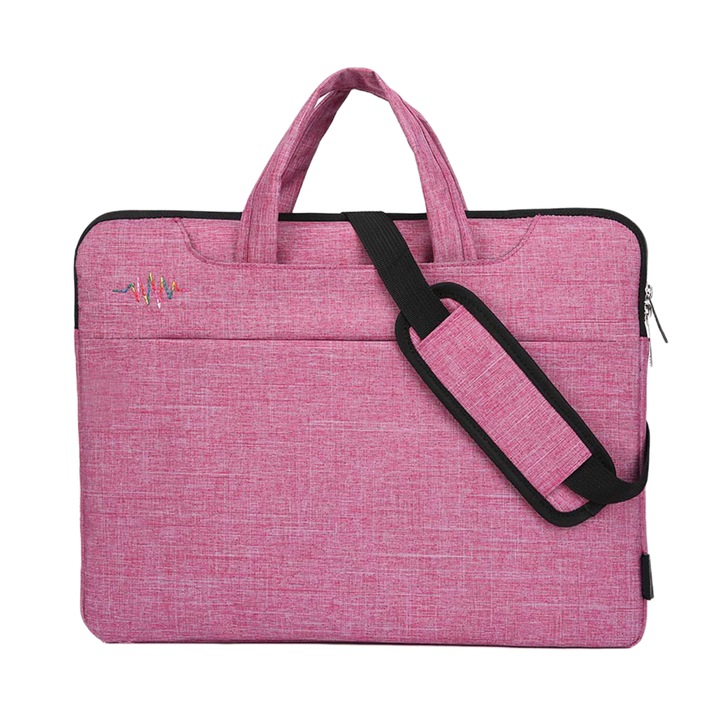 Geanta laptop HERUSI multifunctionala, poliester, rosu, 36x27x3 cm
