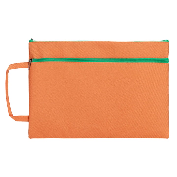 Geanta de documente BGHYHYHI, impermeabila, cu fermoar, portocalie, 33.5x24cm, set multicolor