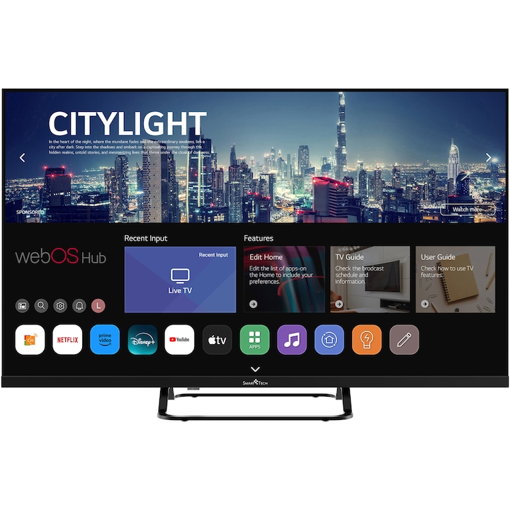 Televizor SmartTech QLED 32QW01V, 80 cm, Smart WebOS, Full HD, Clasa E