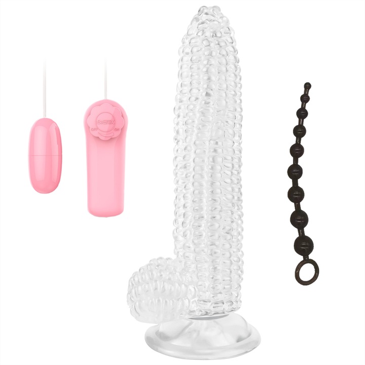 Műpénisz/anális játékkészlet, Tapadókoronggal, 16cm