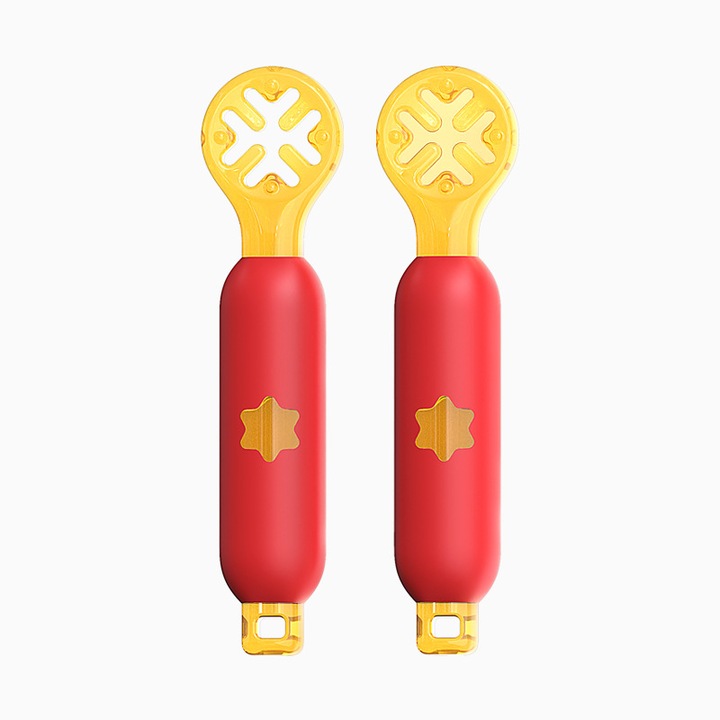 Set Lingurite pentru Bebelusi VIDVIE, Silicon, Auto-Hranire, Rosu, 6-24 Luni