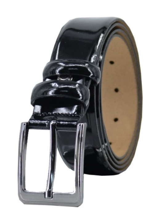 Curea din piele, Leather100, cod 44S-BELT-2000, neagra, 130cm