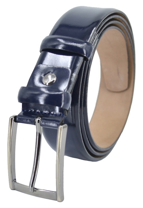 Curea din piele, Leather100, cod 44S-BELT-2100, albastru inchis, 135cm
