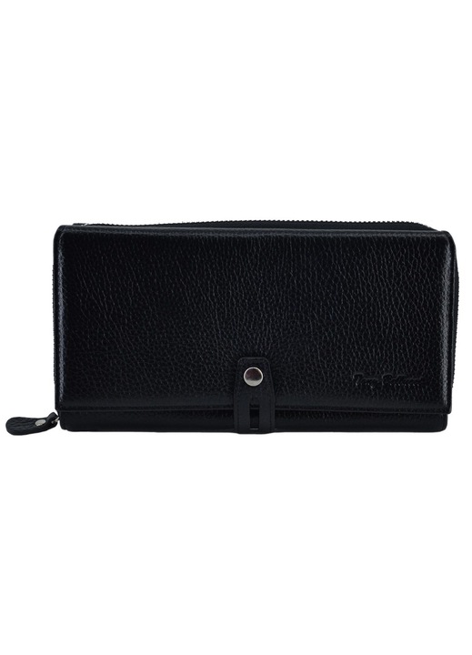 Portofel din piele naturala dama, Leather100, negru