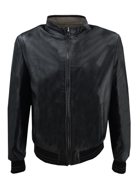 Jacheta barbati 11139, Leather100, Piele naturala, Negru