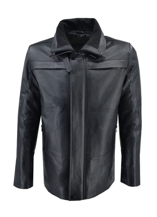 Jacheta barbati 07-M-8330, Leather100, Piele naturala, Negru