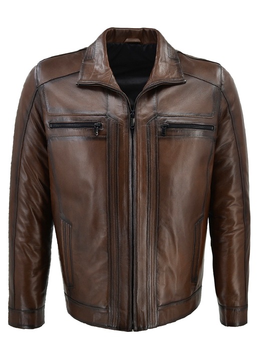 Jacheta barbati 10172, Leather100, Piele naturala, Maro