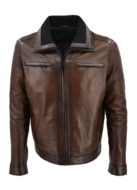 Jacheta barbati 07-ME-745-EC, Leather100, Piele naturala, Maro, 2XL INTL