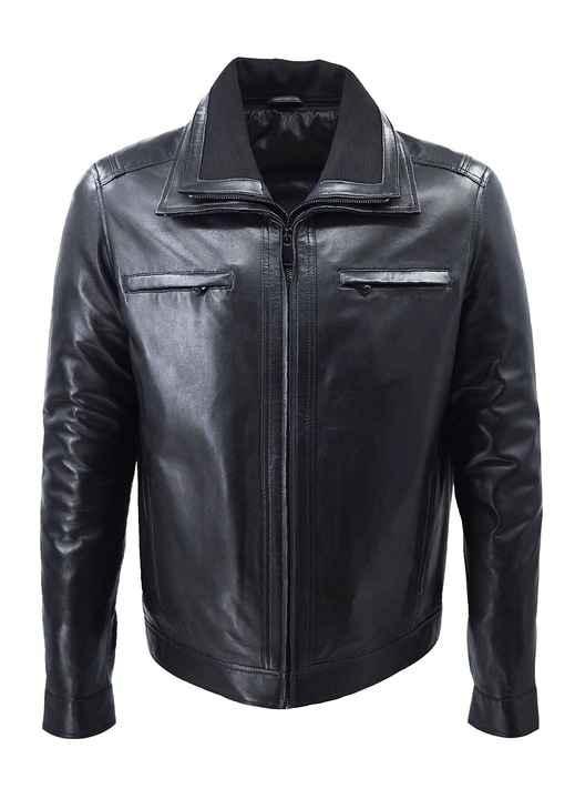 Jacheta barbati 07-ME-745-EC, Leather100, Piele naturala, Negru