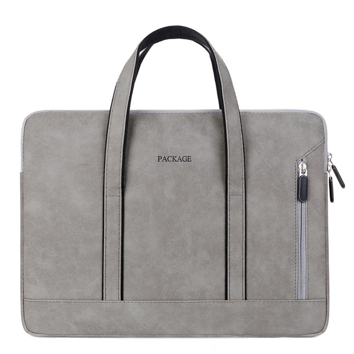 HERUSI laptop táska PU bőr kék rózsaszín szürke 40x29x3.5cm