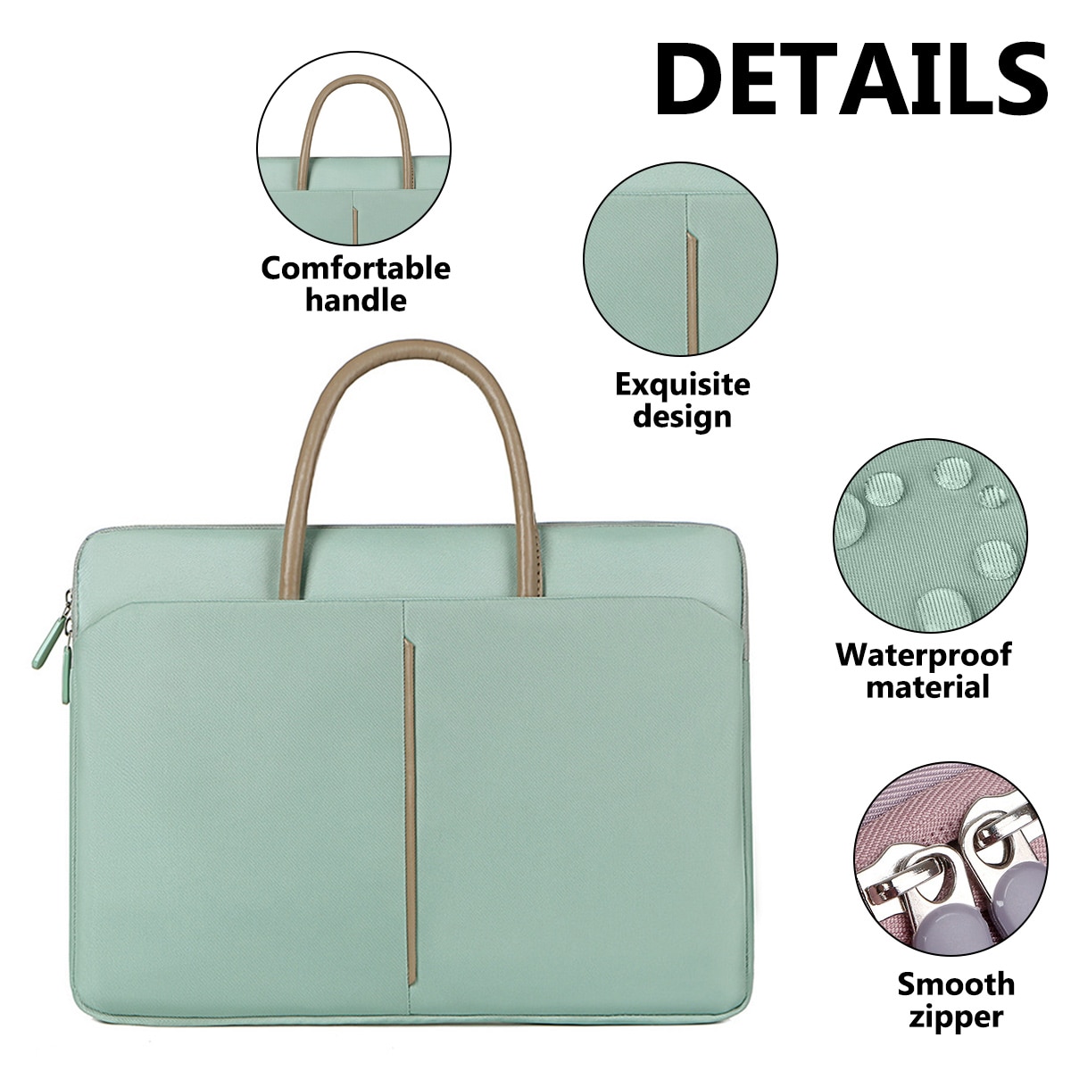 Geanta laptop nylon, roz gri verde negru, 40x4x28cm