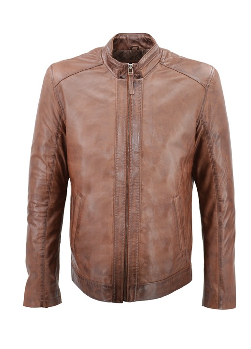 Jacheta barbati 14-M-ALF, Leather100, Piele naturala, Maro